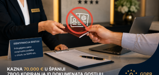 Kazna zbog kopiranja pasoša i ličnih karata gostiju